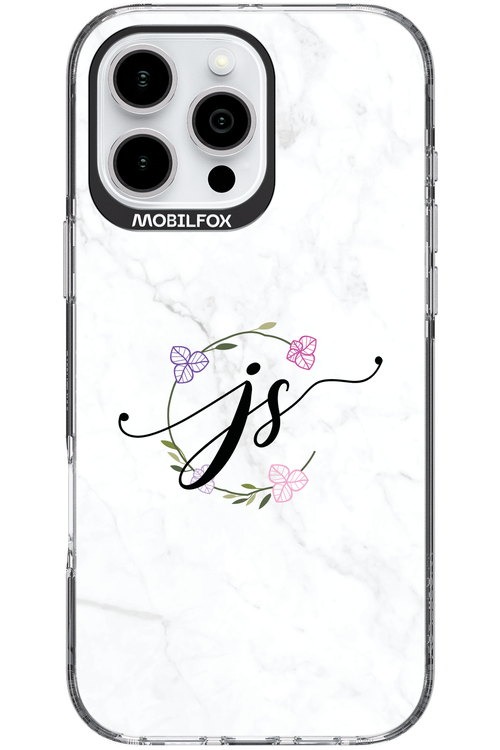 JS Monogram White - Apple iPhone 16 Pro Max