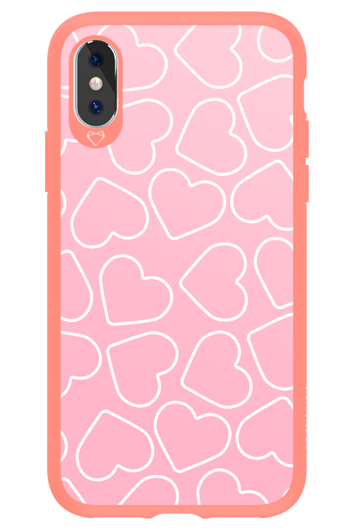 Line Heart Pink - Apple iPhone X