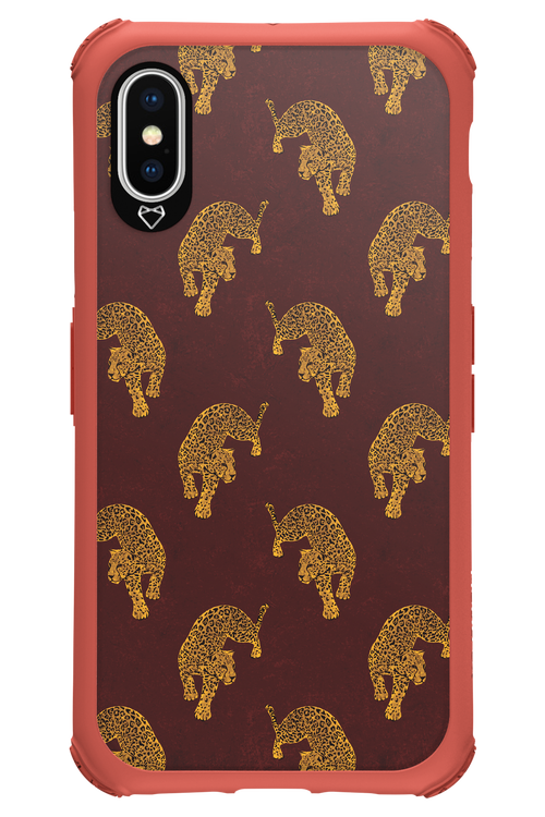 Burgundy Leopard Pattern - Apple iPhone XS