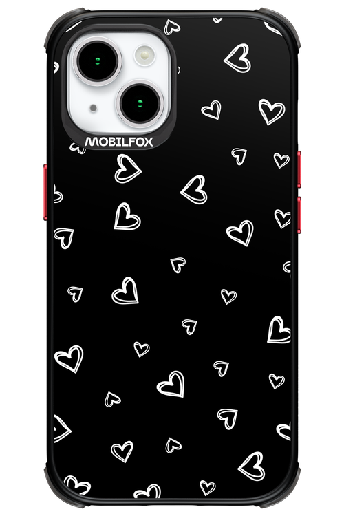 Monochrome Hearts 2.0 - Apple iPhone 15