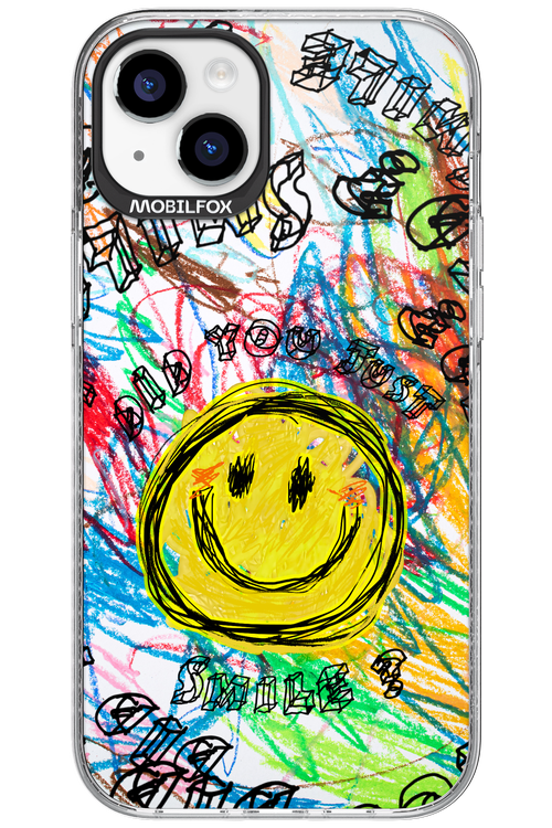 Crayon Smiley Colorful - Apple iPhone 15 Plus