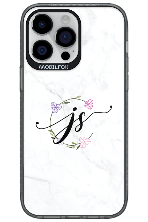 JS Monogram White - Apple iPhone 14 Pro Max