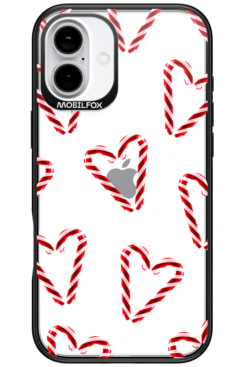 Candy Cane Hearts - Apple iPhone 16 Plus