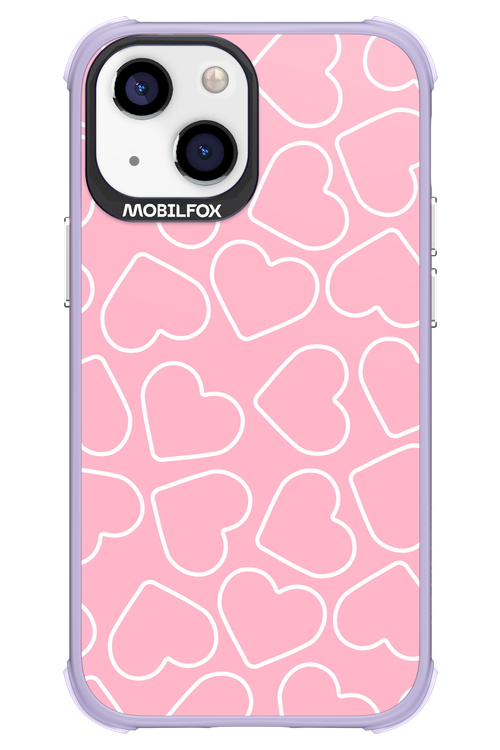 Line Heart Pink - Apple iPhone 13 Mini