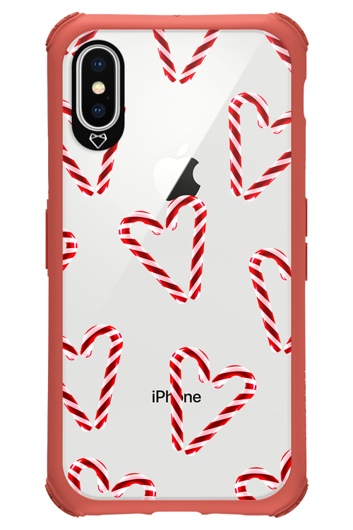 Candy Cane Hearts - Apple iPhone XS
