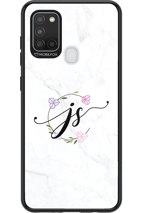 JS Monogram White - Samsung Galaxy A21 S