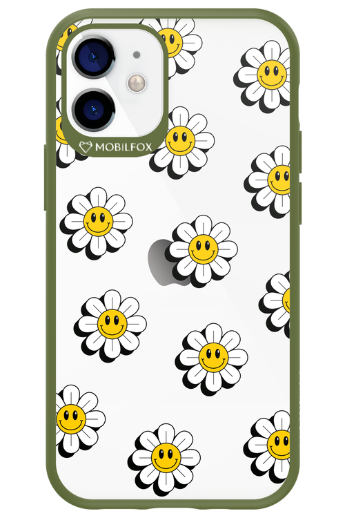 Smiley Flowers Transparent - Apple iPhone 12 Mini