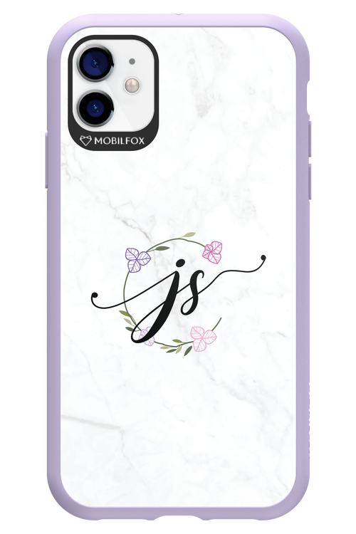 JS Monogram White - Apple iPhone 11