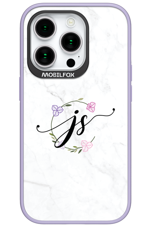 JS Monogram White - Apple iPhone 15 Pro