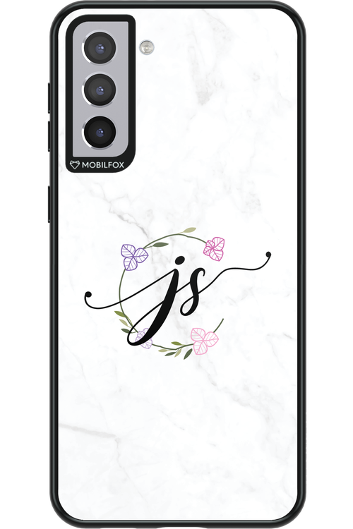 JS Monogram White - Samsung Galaxy S21+