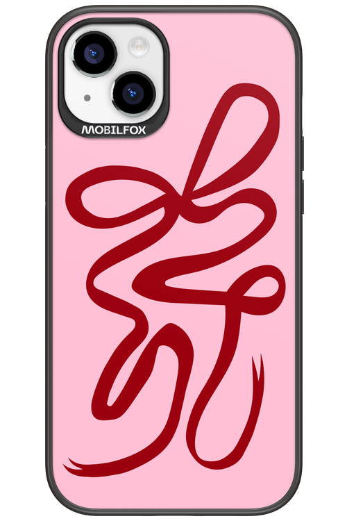 Burgundy Bow - Apple iPhone 15 Plus