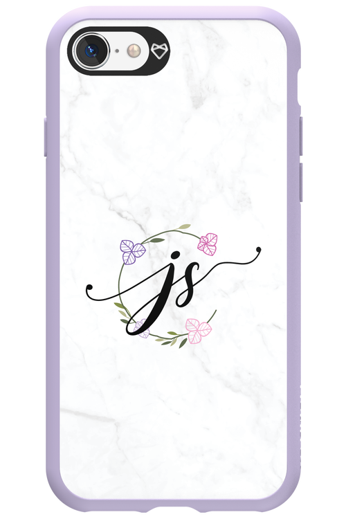 JS Monogram White - Apple iPhone 8