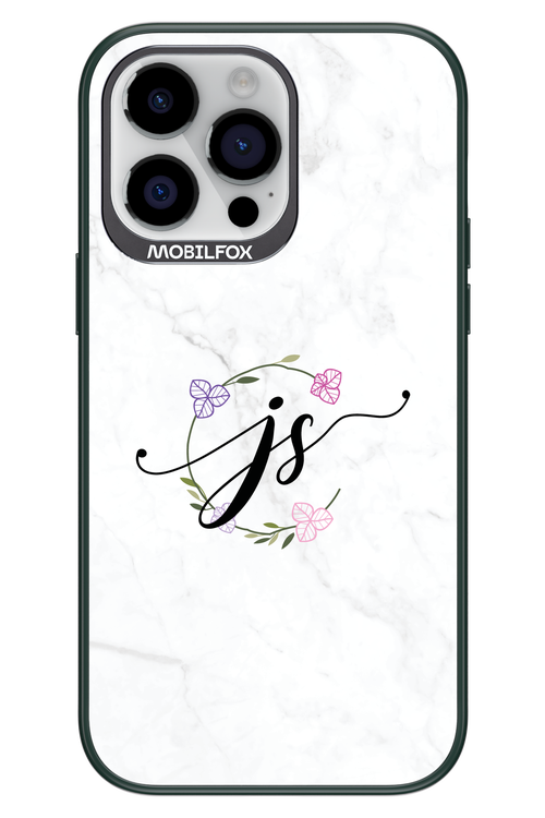 JS Monogram White - Apple iPhone 14 Pro Max