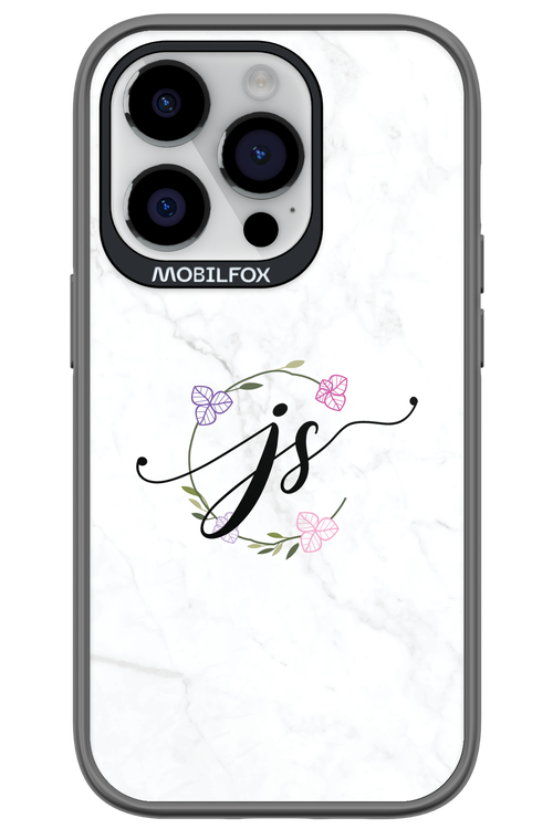 JS Monogram White - Apple iPhone 14 Pro