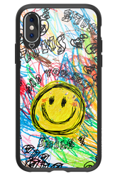 Crayon Smiley Colorful - Apple iPhone XS