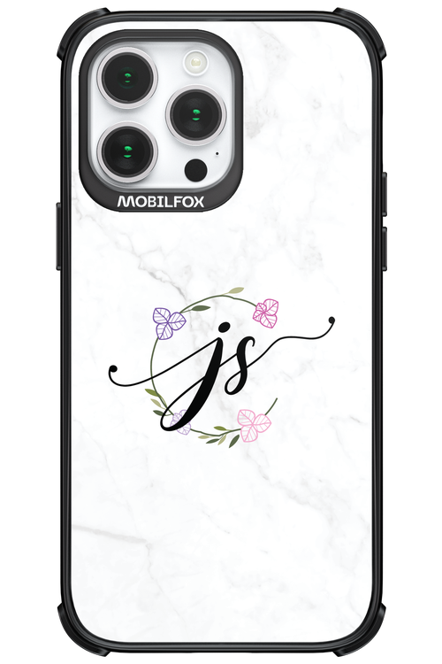 JS Monogram White - Apple iPhone 14 Pro Max