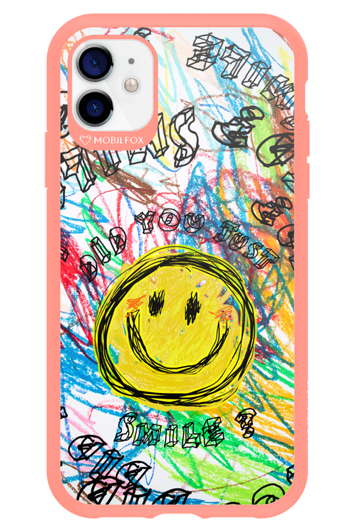 Crayon Smiley Colorful - Apple iPhone 11