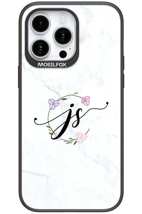 JS Monogram White - Apple iPhone 15 Pro Max
