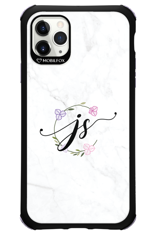 JS Monogram White - Apple iPhone 11 Pro Max