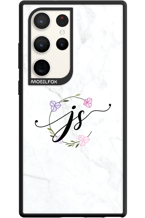 JS Monogram White - Samsung Galaxy S23 Ultra