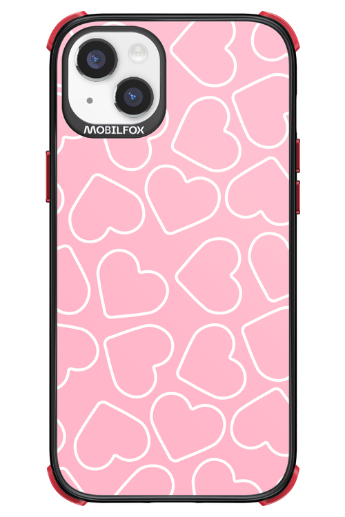 Line Heart Pink - Apple iPhone 14 Plus