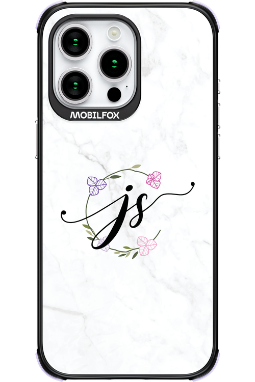 JS Monogram White - Apple iPhone 15 Pro Max