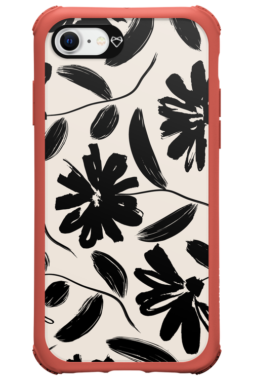 Monochrome Flowerss - Apple iPhone 8