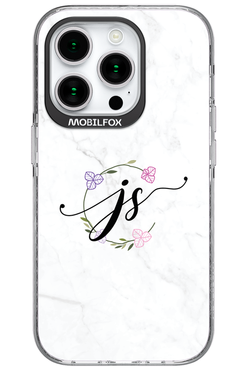 JS Monogram White - Apple iPhone 15 Pro