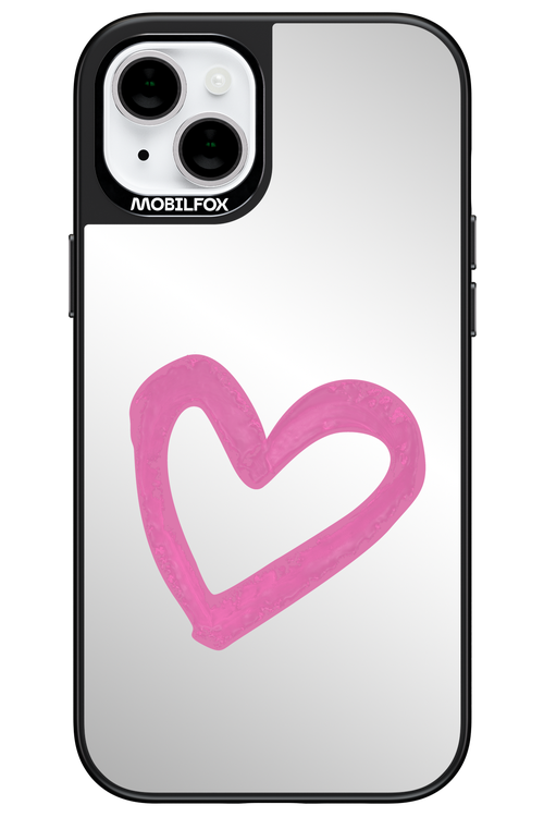 Pink Heart Mirror 2.0 - Apple iPhone 15 Plus
