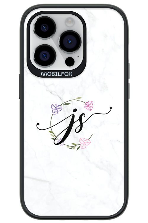 JS Monogram White - Apple iPhone 14 Pro