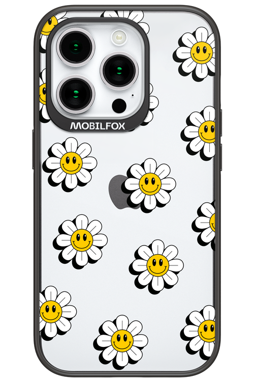 Smiley Flowers Transparent - Apple iPhone 15 Pro