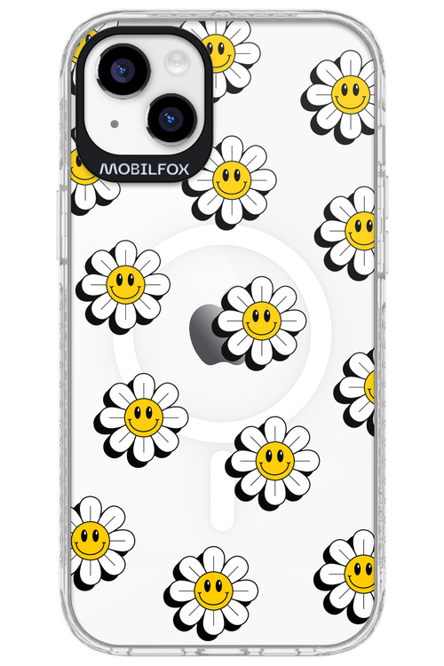 Smiley Flowers Transparent - Apple iPhone 14 Plus