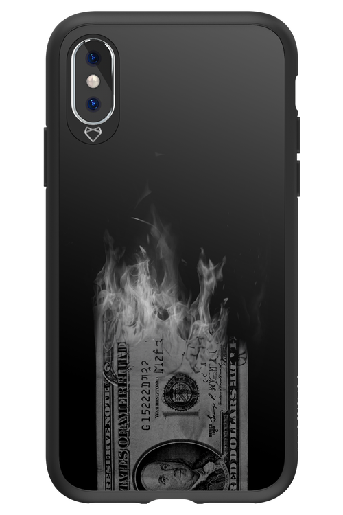 Money Burn B&W - Apple iPhone XS