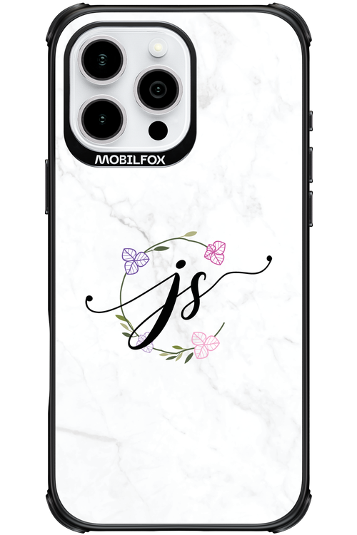 JS Monogram White - Apple iPhone 16 Pro Max