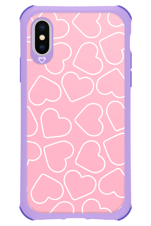 Line Heart Pink - Apple iPhone X