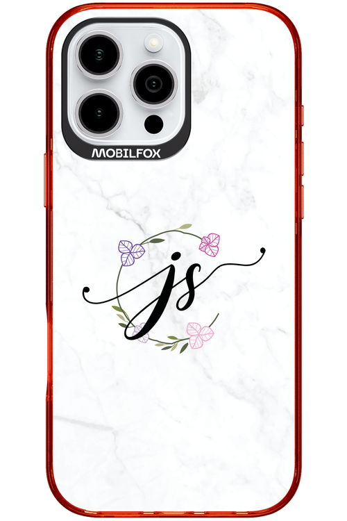 JS Monogram White - Apple iPhone 16 Pro Max