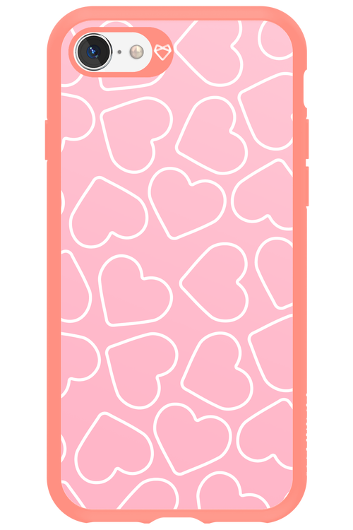 Line Heart Pink - Apple iPhone SE 2022