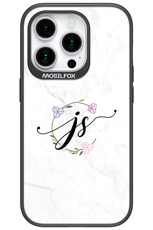 JS Monogram White - Apple iPhone 15 Pro