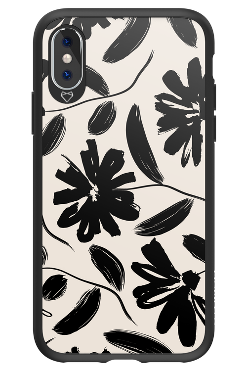 Monochrome Flowerss 2.0 - Apple iPhone XS