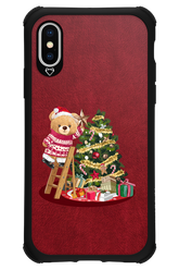 Christmas Bear (Burgundy) - Apple iPhone X
