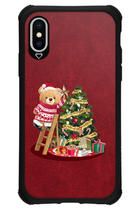 Christmas Bear (Burgundy) - Apple iPhone X