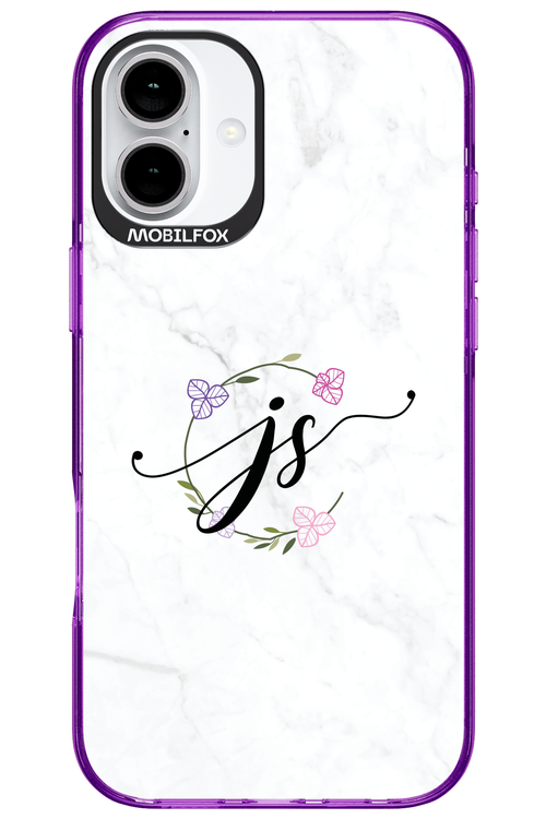 JS Monogram White - Apple iPhone 16 Plus