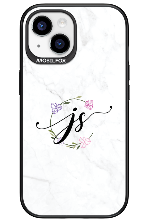 JS Monogram White - Apple iPhone 15