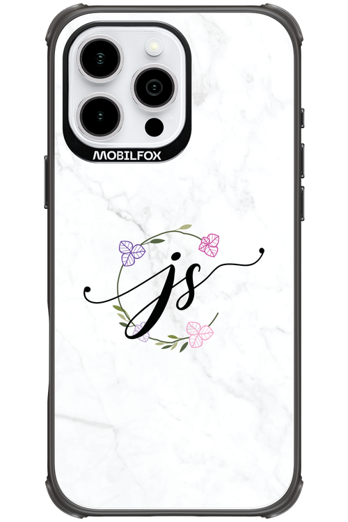 JS Monogram White - Apple iPhone 16 Pro Max